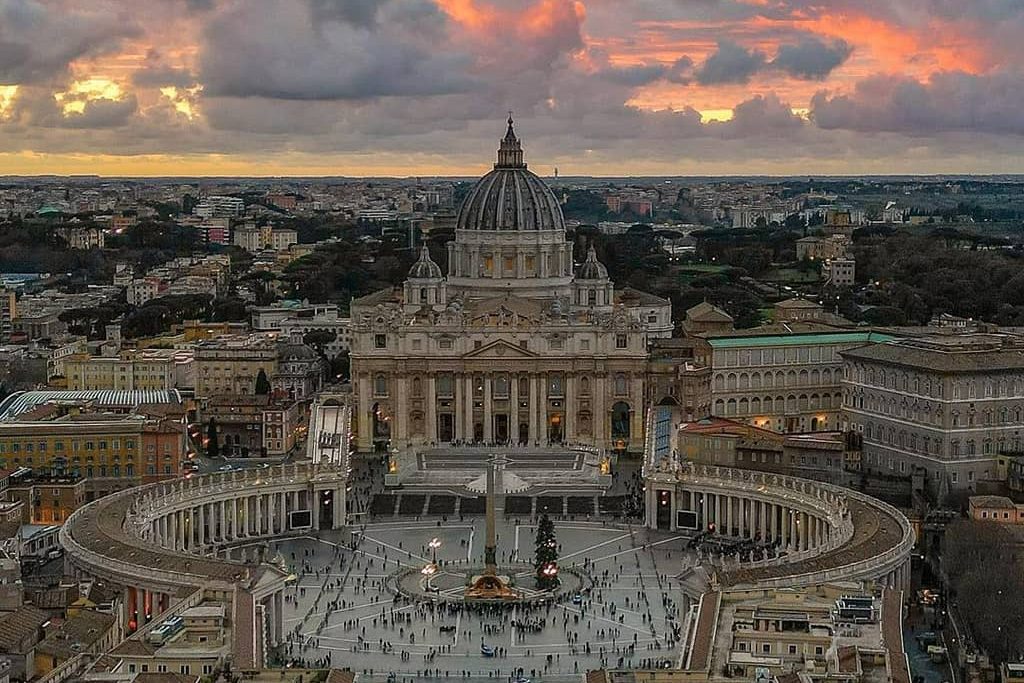 St Peter's Basilica and the Vatican from above